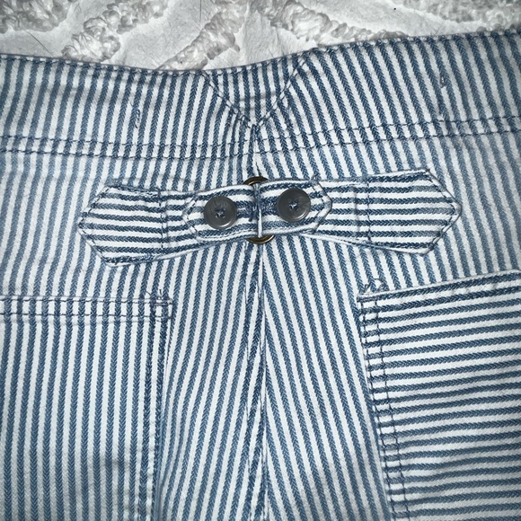 Anthropologie Pilcro Cropped Utility Jeans Railroad Striped Pants Size 28 - Picture 8 of 11